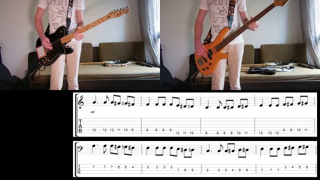 Muse - Thought Contagion Guitar and Bass cover with tabs