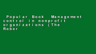 Popular Book  Management control in nonprofit organizations (The Robert N. Anthony/Willard J.