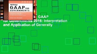 Favorit Book  Wiley GAAP for Governments 2016: Interpretation and Application of Generally