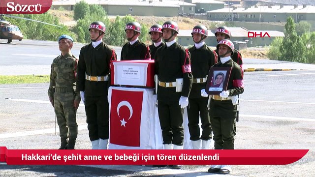 Hakkari'de şehit anne ve bebeğine tören düzenlendi