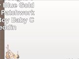 Sweet Jojo Designs 9Piece Navy Blue Gold and White Patchwork Big Bear Boy Baby Crib