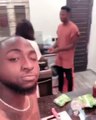 Davido Praises Chioma As She Cooks For Him And His Team