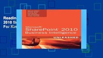 Reading books Microsoft SharePoint 2010 Business Intelligence Unleashed For Kindle