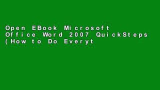 Open EBook Microsoft Office Word 2007 QuickSteps (How to Do Everything) online