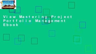 View Mastering Project Portfolio Management Ebook
