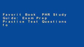 Favorit Book  PHR Study Guide: Exam Prep   Practice Test Questions for the Professional in Human