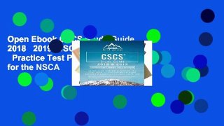 Open Ebook CSCS Study Guide 2018   2019: CSCS Exam Content   Practice Test Prep Book for the NSCA