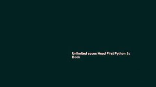 Unlimited acces Head First Python 2e Book