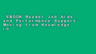 EBOOK Reader Job Aids and Performance Support: Moving from Knowledge in the Classroom to