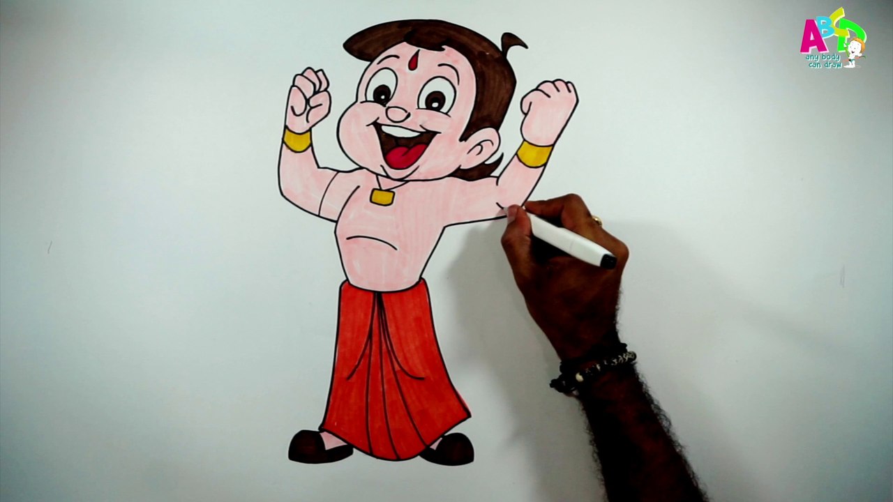 How to Draw Chhota Bheem II Draw & Color Chota Bheem in easy steps #abcdanybodycandraw