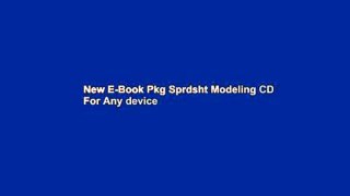 New E-Book Pkg Sprdsht Modeling CD For Any device