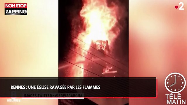 Rennes : L'église Sainte-Thérèse ravagée par les flammes (vidéo)
