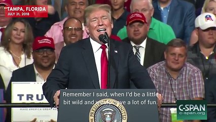 Trump Demonstrates Presidential Behavior On Stage During Tampa Rally