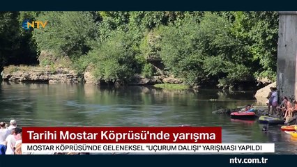 Mostar Köprüsü'nde geleneksel atlama yarışları yapıldı