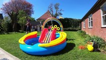 Intex Rainbow Ring Inflatable Play Water Park Slide Review
