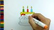 Learn to Draw and Color for Kids Birthday Cake Coloring Pages
