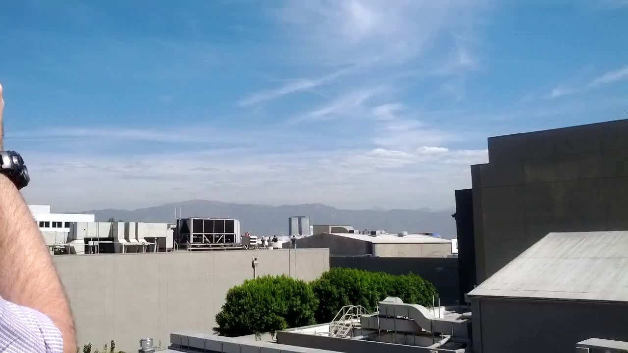 Space shuttle Endeavour flyover at Universal City