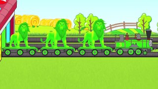 Learn Colors for Children with Colors Animals Train | Lion Bear Gorilla Dinosaur | Video f