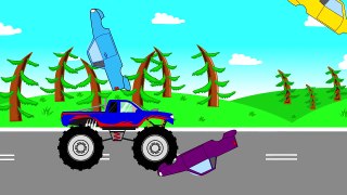 Blue Monster Truck | Vehicles For Kids | Niebieski Monster Truck Stunt