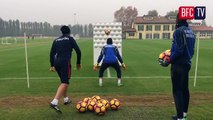 İtalya Serie A ekiplerinden Bologna'nın kaleci antrenöründen sıra dışı antreman tekniği