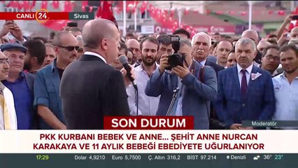 Başkan Erdoğan cenaze töreninde konuşuyor