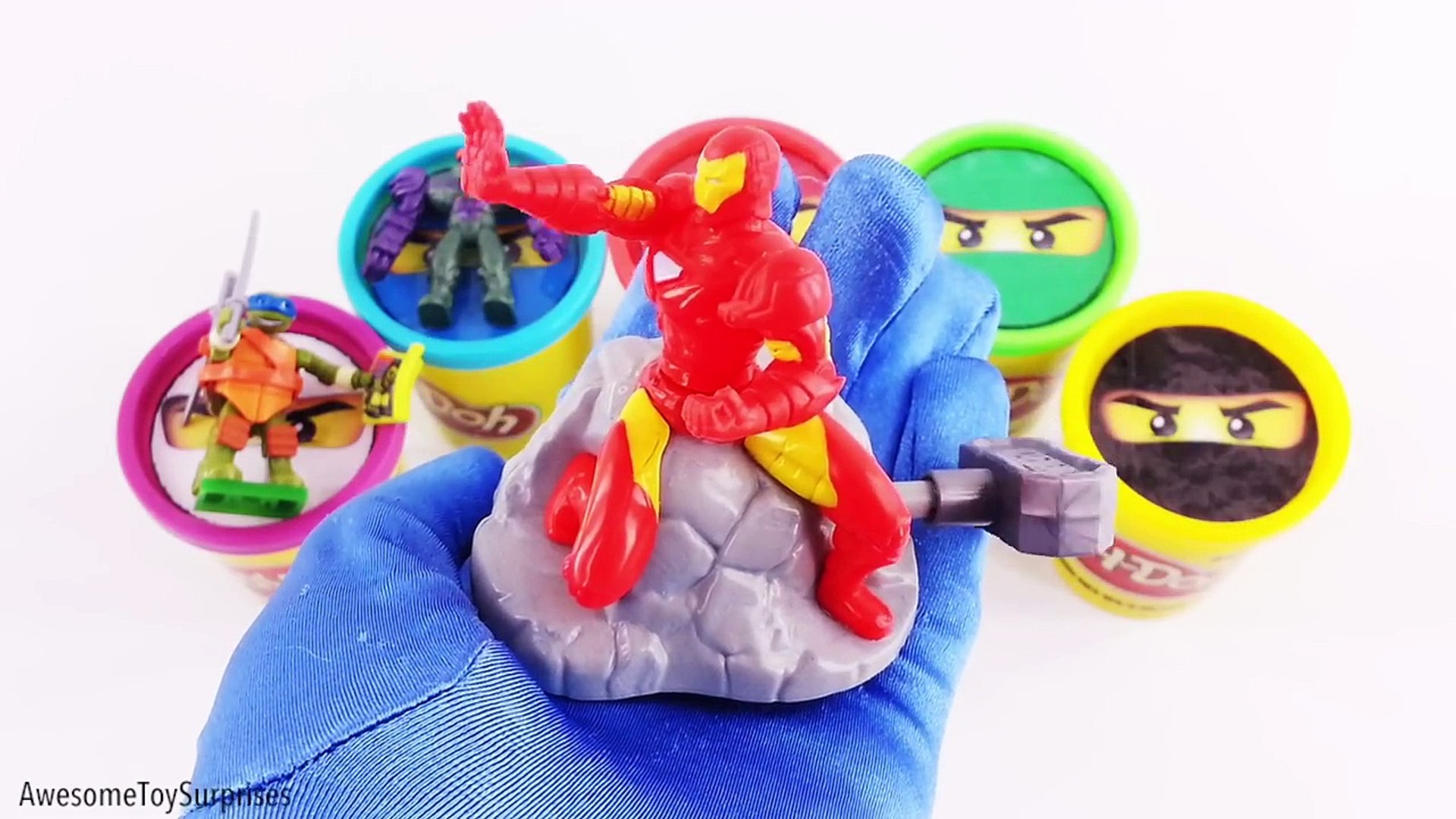 Lego Ninjago Kai Jay Lloyd Zane Cole Play Doh Surprise Eggs Tubs Learn  Colors Dippin Dot S - video Dailymotion