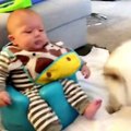 Babies and cats are best friends!