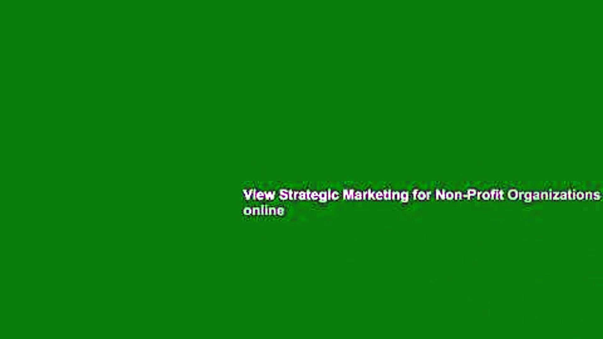 ⁣View Strategic Marketing for Non-Profit Organizations online