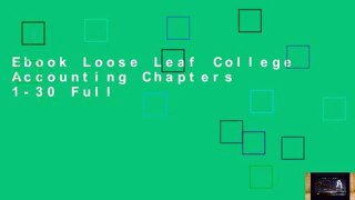 Ebook Loose Leaf College Accounting Chapters 1-30 Full