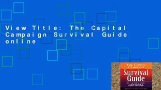 View Title: The Capital Campaign Survival Guide online