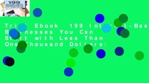 Trial Ebook  199 Internet-Based Businesses You Can Start with Less Than One Thousand Dollars: