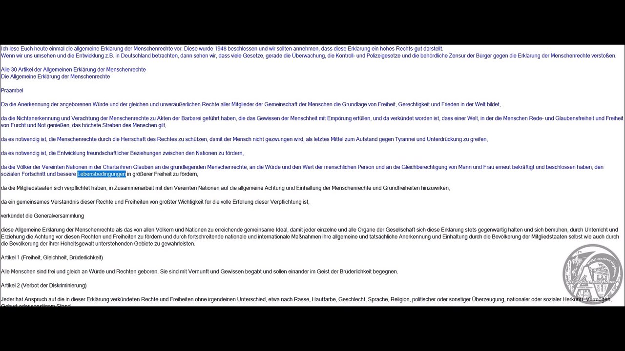 Die Allgemeine Erklärung der Menschenrechte