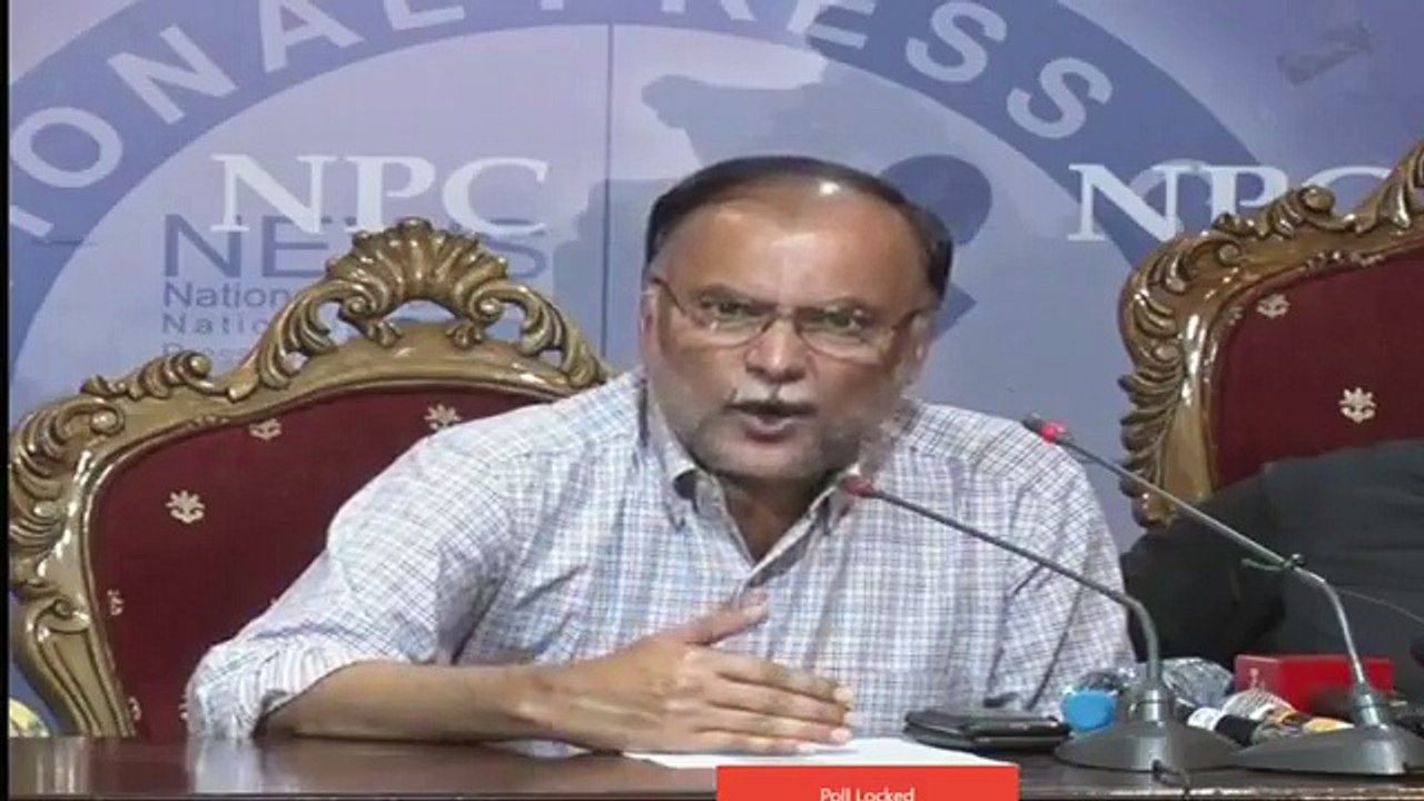PMLN leader Ahsan Iqbal address Media in Islamabad