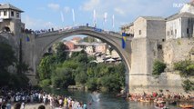 Diving daredevils jump from Bosnia’s famous Mostar bridge