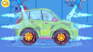 Cartoons for Kids Car Ride App Demo! Panda CAR WASH & Garage for Children