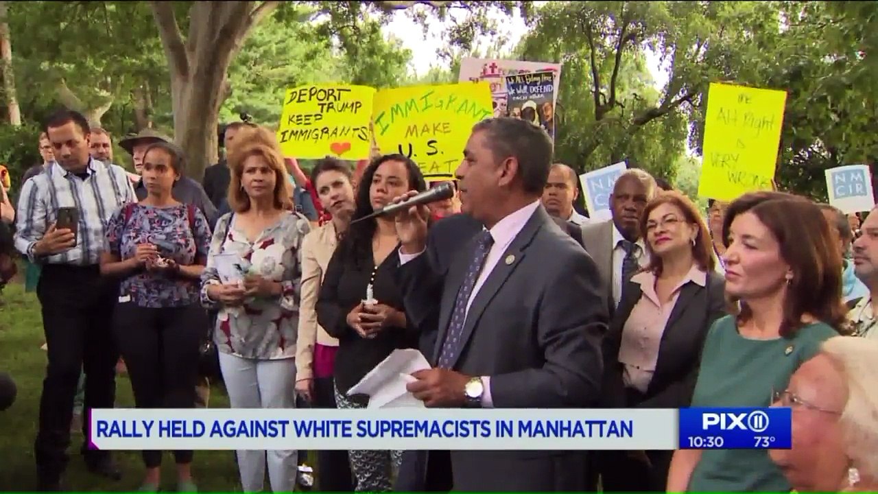 Community Holds Rally Following White Supremacist Event at New York City Park