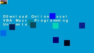 D0wnload Online Excel VBA Macro Programming Unlimited
