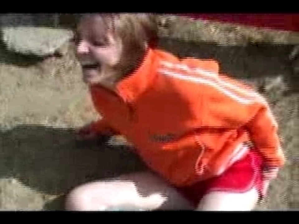 Christie going down the slide