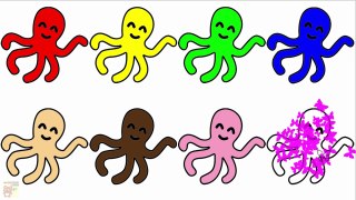 Learn Colors with Baby Octopus Coloring Pages for Kids and Children Fun Educational Video