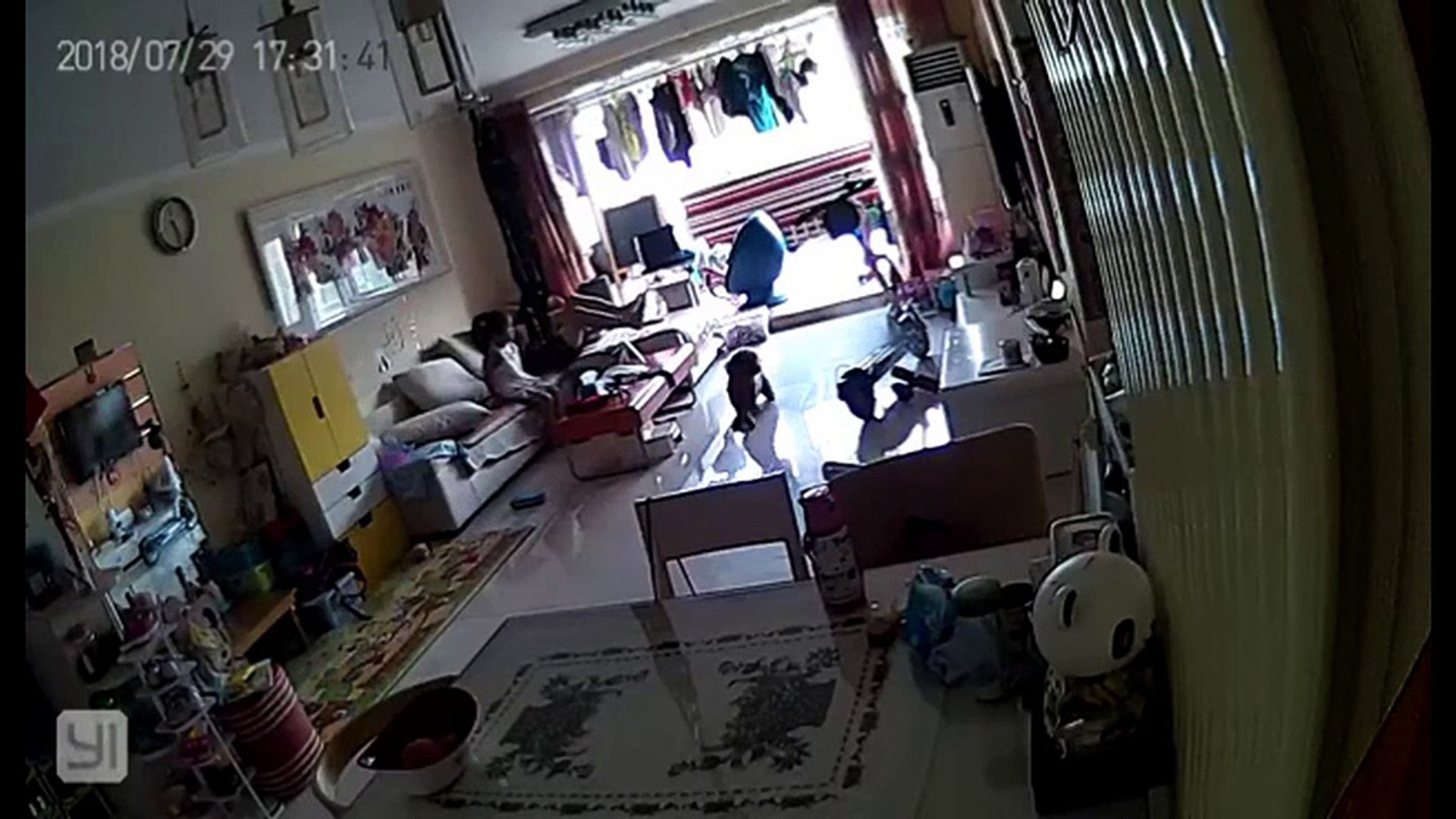 Dad, daughter and dog flee as electric scooter explodes in B..