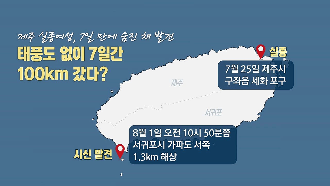 7일간 100㎞ 표류?...제주 실종 여성 미스터리 / YTN