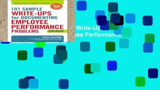 Trial Ebook  101 Sample Write-Ups for Documenting Employee Performance Problems: A Guide to