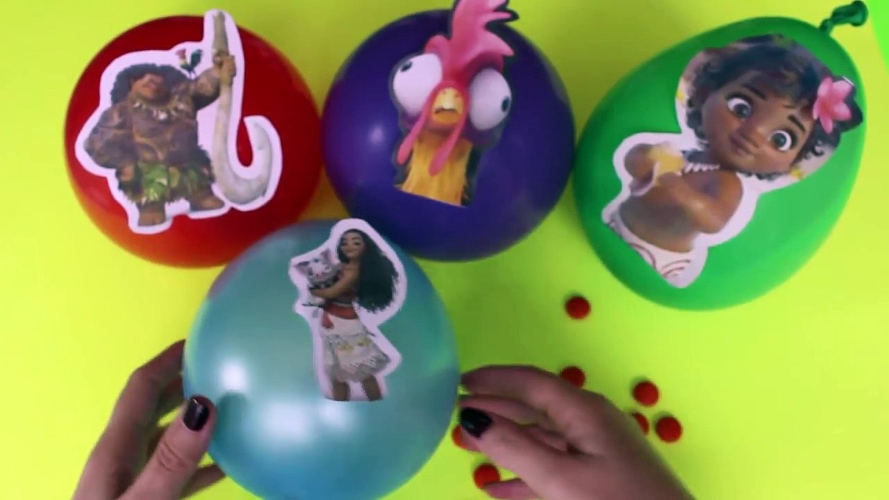 MOANA Balloons Popping Show | Learn Colors Finger Family Nursery Rhyme