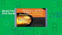 [book] Free Microsoft Access 2010 Vba Macro Programming