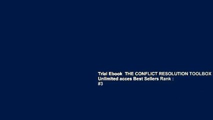 Trial Ebook  THE CONFLICT RESOLUTION TOOLBOX Unlimited acces Best Sellers Rank : #3