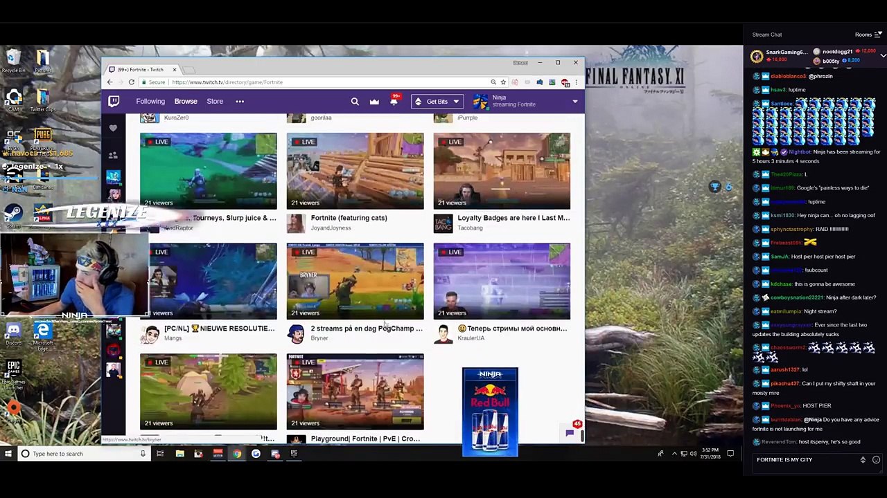 NINJA RAIDS SMALL STREAMER WITH 102,000 VIEWERS!