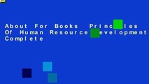 About For Books  Principles Of Human Resource Development Complete