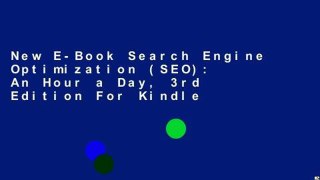 New E-Book Search Engine Optimization (SEO): An Hour a Day, 3rd Edition For Kindle