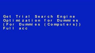 Get Trial Search Engine Optimization for Dummies (For Dummies (Computers)) Full access