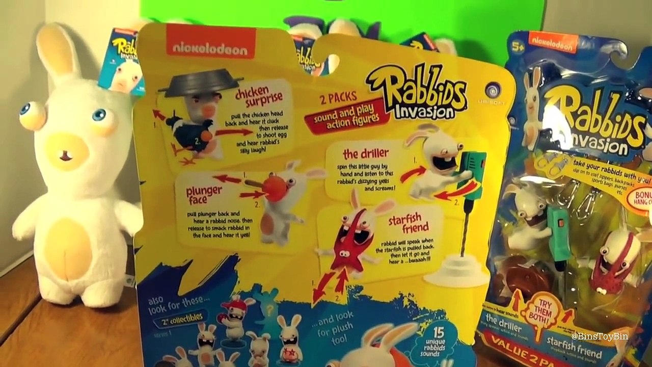 Nickelodeon RABBIDS Invasion COOL Talking Figures & Blind Bags Review! by Bins Toy Bin